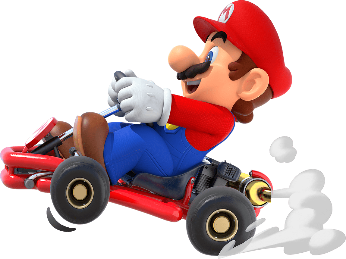 Mario driving his kart